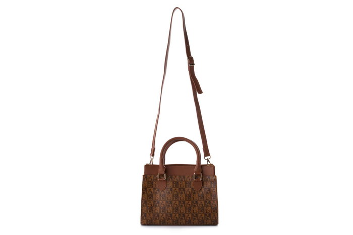Lucky Bees 1281 Bolso de Mano Color Tan, Cuero de Polivinilo
